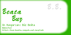 beata buz business card