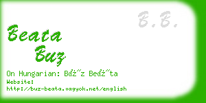 beata buz business card